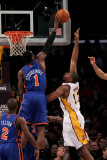 New York Knicks v Los Angeles Lakers  Los Angeles  CA - January 09: Amar'e Stoudemire and Andrew By