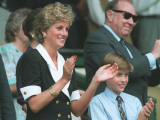 Princess Diana and Prince William at Wimbledon at the end of the womens final match  July 1994