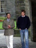 Prince William arriving at St Andrew's University With his father Prince Charles  September 2001