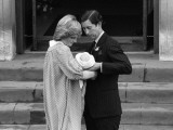 Princess Diana with baby Prince William leaving hospital with Prince Charles  June 1982