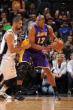 Los Angeles Lakers v San Antonio Spurs  San Antonio  TX - March 6: Andrew Bynum and Tim Duncan