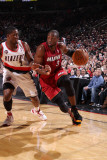 Miami Heat v Portland Trail Blazers  Portland  OR - January 9: Wesley Matthews and Dwayne Wade