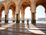 Man Walking Through Hassan Ii Mosque Complex