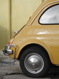 Yellow Fiat 500 Parked Against Wall  Gallipoli