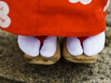 Feet and Dress of a Young Maiko (Apprentice Geisha) Girl in Shirakawa-Miname-Dori Street
