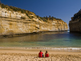 Tourists on the Beach at Loch Ard Gorge