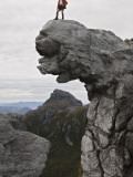 Bushwalker Atop Quartzite Outcrop in Frankland Range