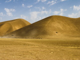 Camel Train Passing the Hills on the Road Between Maimana and Mazar-E-Sharif