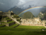 Rainbow over Incan Ruins of Machu Picchu
