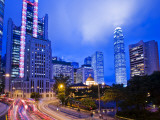 Looking Along Queensway at Night