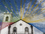Ponta Delgada Church with Festival Decoration