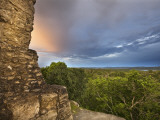 Sunset from Top of Temple 216 at Yaxha Site