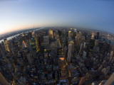 Fisheye View of Manhattan from Empire State Building Observation Deck