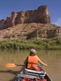Woman Paddling Canoe on Green River Canoe Trip
