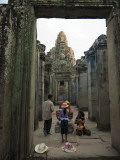 Local Family Paying Respects at Bayon Temple