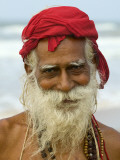 Portrait of Old Man with Beard by the Ocean