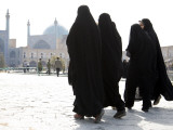 Muslim Women Walking Towards Imam Mosque