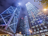 Bank of China Tower (L)  Citibank Building (Middle) and ICBC Building (R)