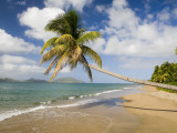 Coconut Grove Beach at Cades Bay  with St Kitts on Horizon