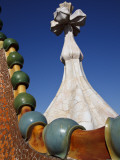 Ornate Mosaic Roof of Casa Batllo  Designed by Antoni Gaudi  in Gracia District
