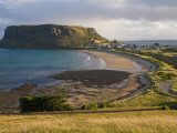 Looking over Godfreys Beach to the Historic Town of Stanley