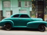 Classic 1950's Car Parked Outside House in Chinatown District