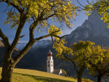 San Valentino Church  on Edge of High Plateau of Alpe Di Siusi