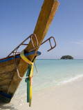Bow of Traditional Longtail Boat with Cloth to Appease Sea Spirits