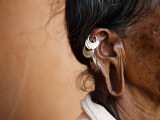 Portrait of Lanjiya Soura Tribal Woman with Traditional Piercings and Tattoos