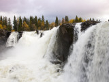 Waterfall and Forest in Autumn