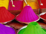 Piles of Tilaka Powder  Used to Anoint Forehead  for Sale at Mysore Market