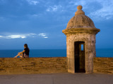 Sentry Tower in City Wall at Dusk