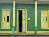 Restored Building in Green  Yellow and White