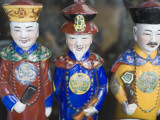 Three Porcelain Qing Dynasty Emperor Figurines at Yu Yuan Bazaaar  Old Shanghai