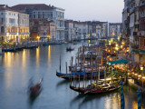 Outlook from Ponte Di Rialto Along Grand Canal at Dusk