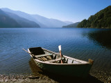 Dinghy on Beach at Lago Curruhue  Lake District