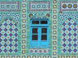 Intricate Tiling Round a Blue Window at the Shrine of Hazrat Ali
