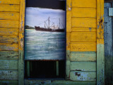 Painting on Screen at Entrance to Bar