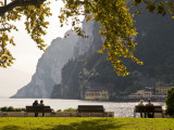 Tourists at a Park Beside Lago Di Garda (Lake Garda)