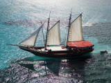 Aerial of Jolly Pirate Tourist Sail Boat Near Palm Beach