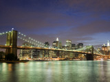 Brooklyn Bridge and Manhattan Skyline at Dusk