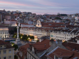 Praca Dom Pedro Iv (Rossio Square) at Dusk