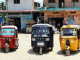 Taxis Parked Outside Local Shops