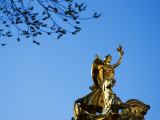 Golden Statue on Corner of Central Park Near Columbus Circle