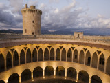 Castell De Bellver with Keep Tower at Dusk