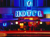 Outside the Colony Hotel on Ocean Drive at South Beach at Night