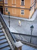 Stairs and Woman Walking  from Charles Bridge