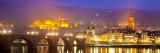 Heidelberg Castle and Alt Brucke (Old Bridge) over Neckar River at Dusk