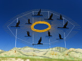 Geese in Flight Sculpture on the Enchanted Highway