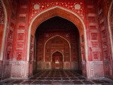 Interior of Red Sandstone Mosque in Grounds of Taj Mahal